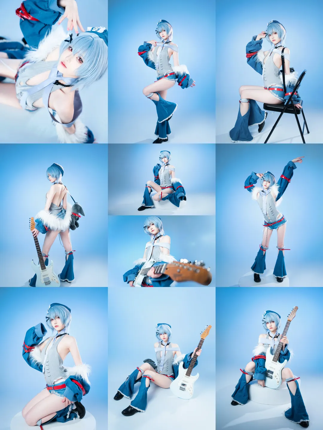 cosplay, 二次元摄影, 绫波丽cos, 新世纪福音战士, 摇滚风 - 第1张