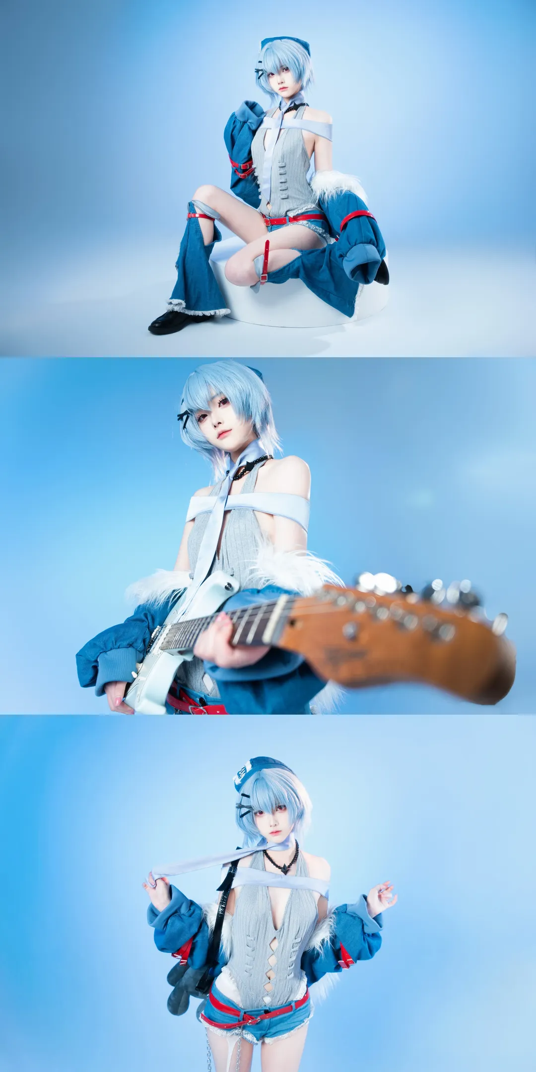 cosplay, 二次元摄影, 绫波丽cos, 新世纪福音战士, 摇滚风 - 第10张