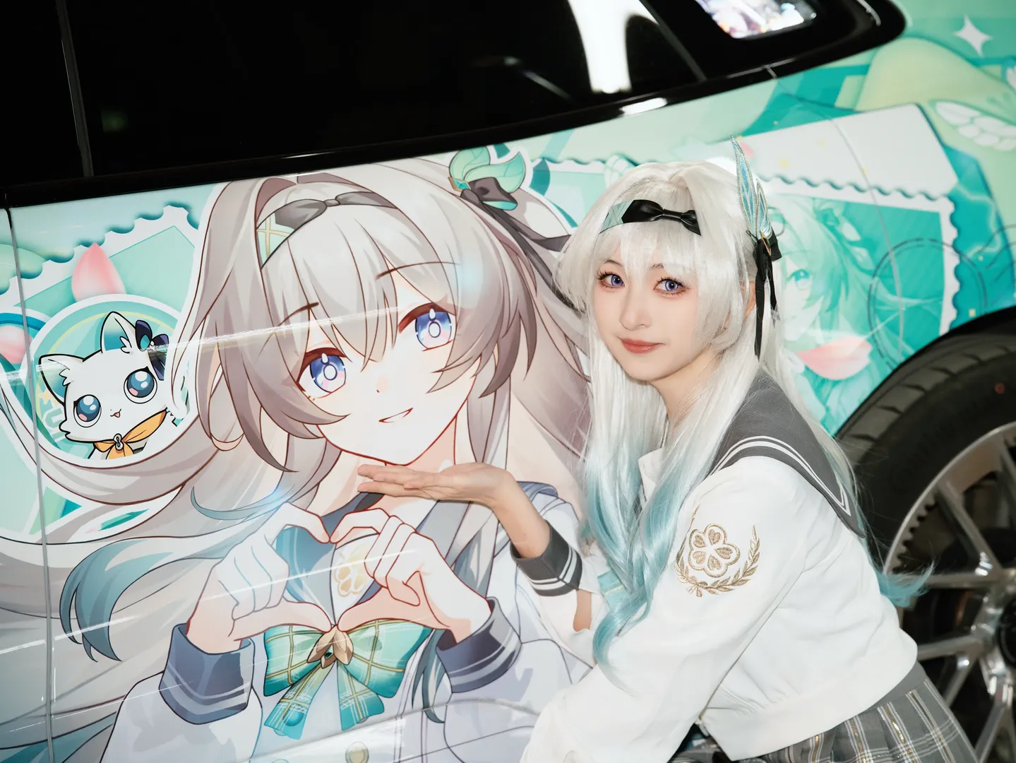 崩坏星穹铁道, 流萤cos, cosplay穿搭, 痛车摄影, 银白发JK - 第2张