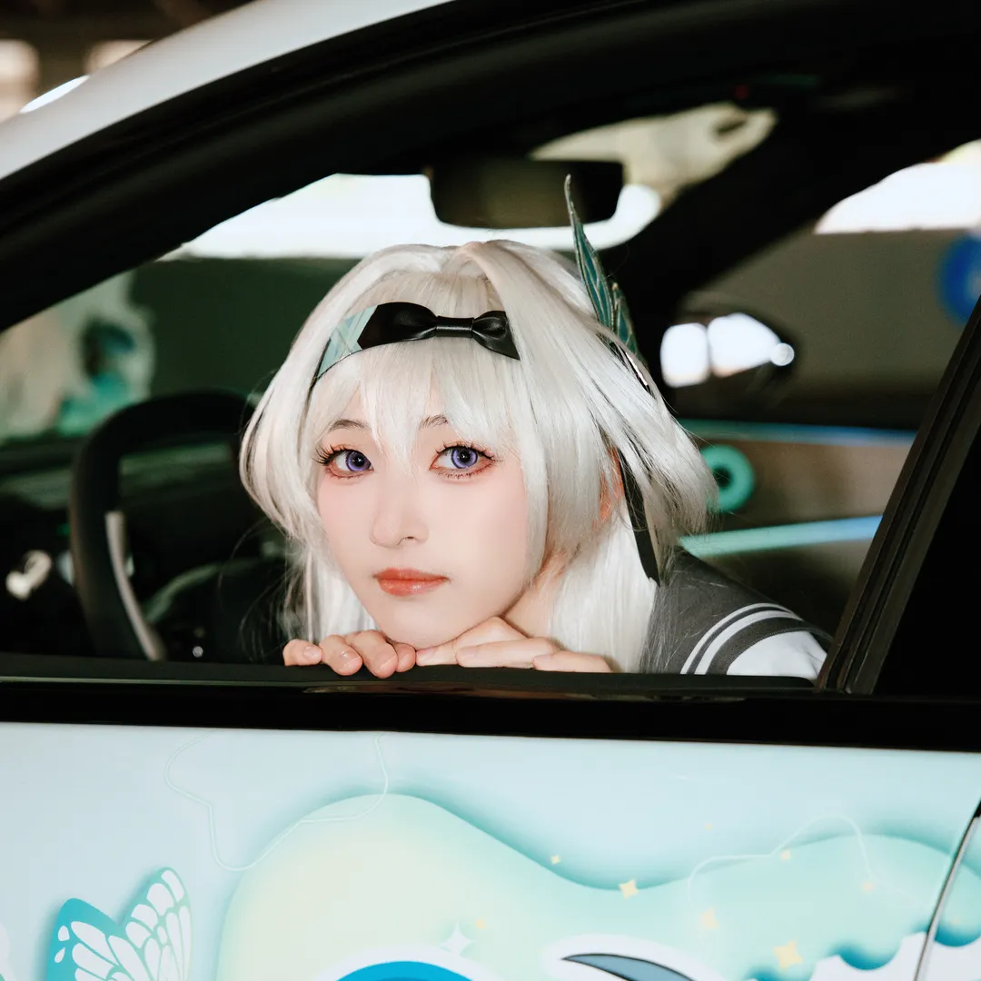 崩坏星穹铁道, 流萤cos, cosplay穿搭, 痛车摄影, 银白发JK - 第3张