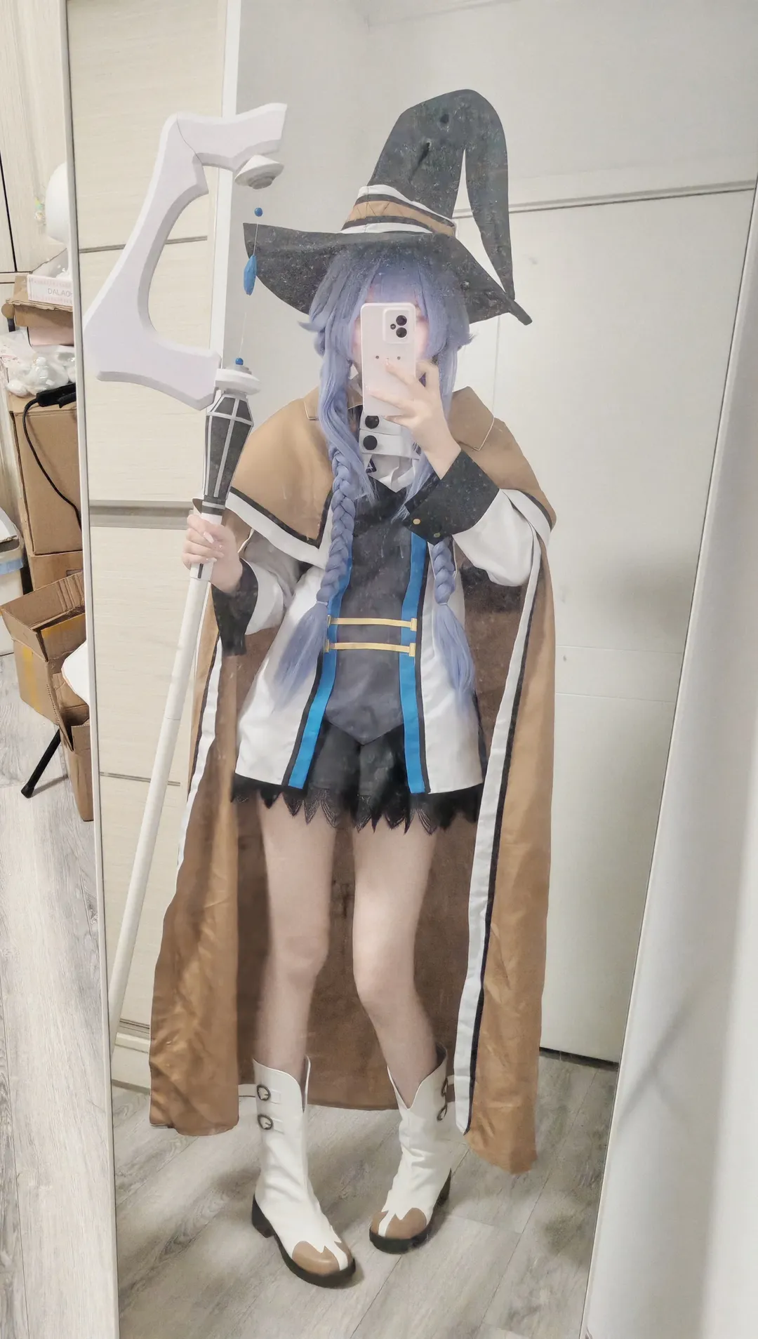 对镜自拍, 洛琪希cos, 无职转生, 魔女装cos, 服饰还原