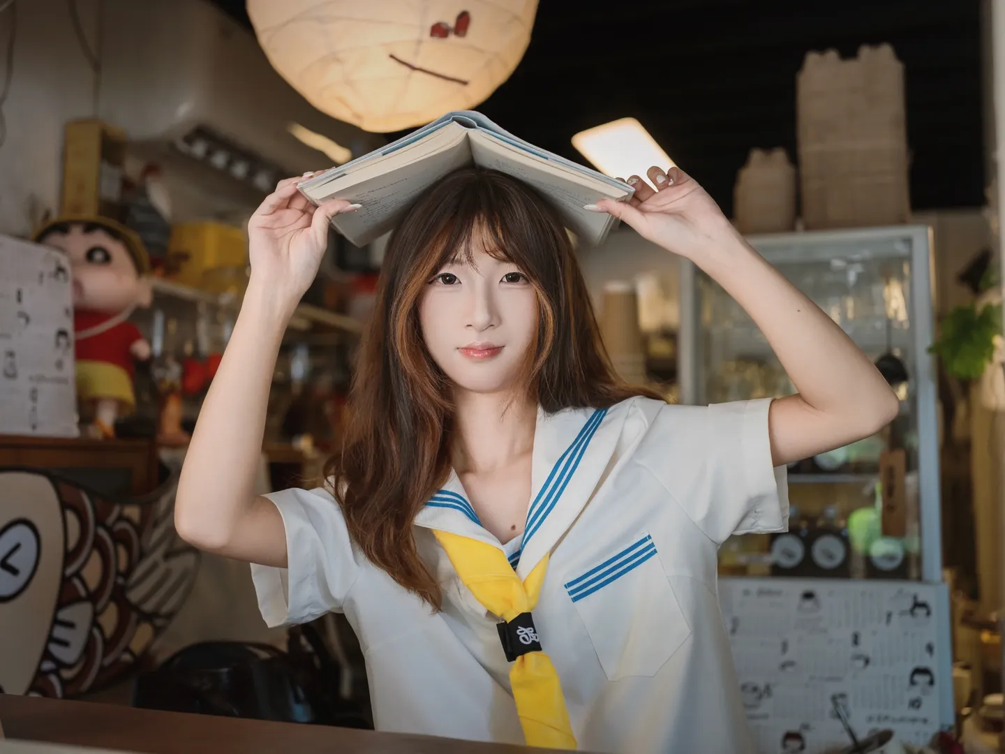 jk制服, 日系写真, 水手服cos, 中山探店, 咖啡店拍照 - 第10张