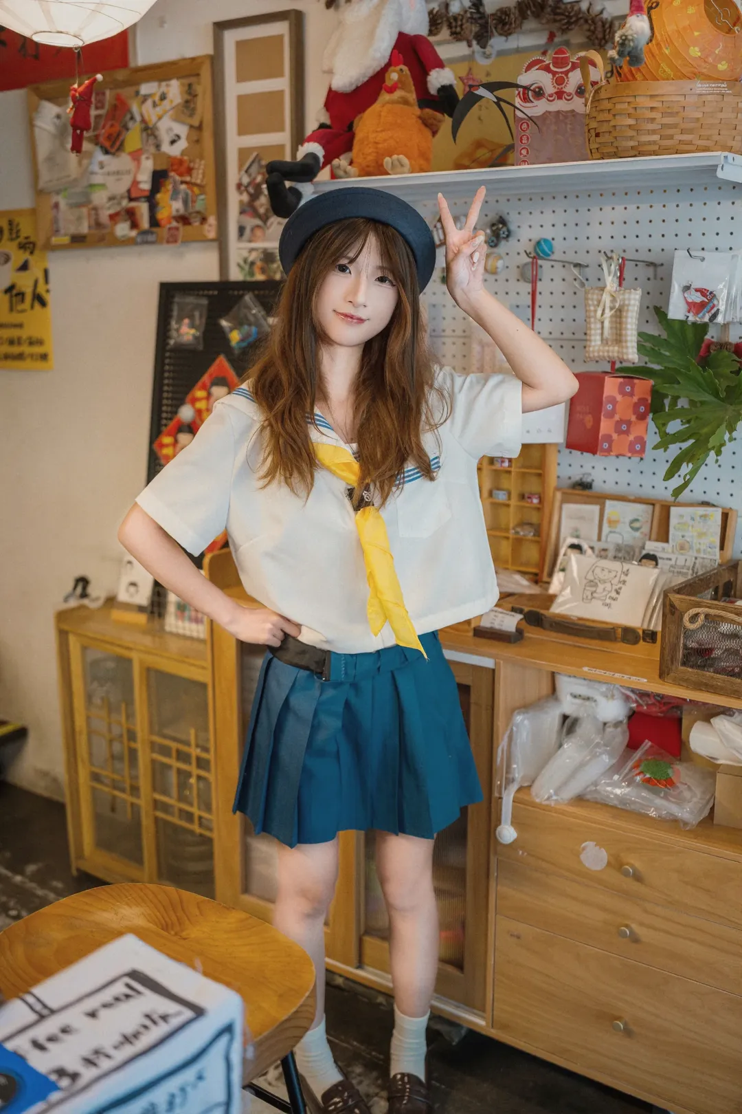 jk制服, 日系写真, 水手服cos, 中山探店, 咖啡店拍照 - 第13张