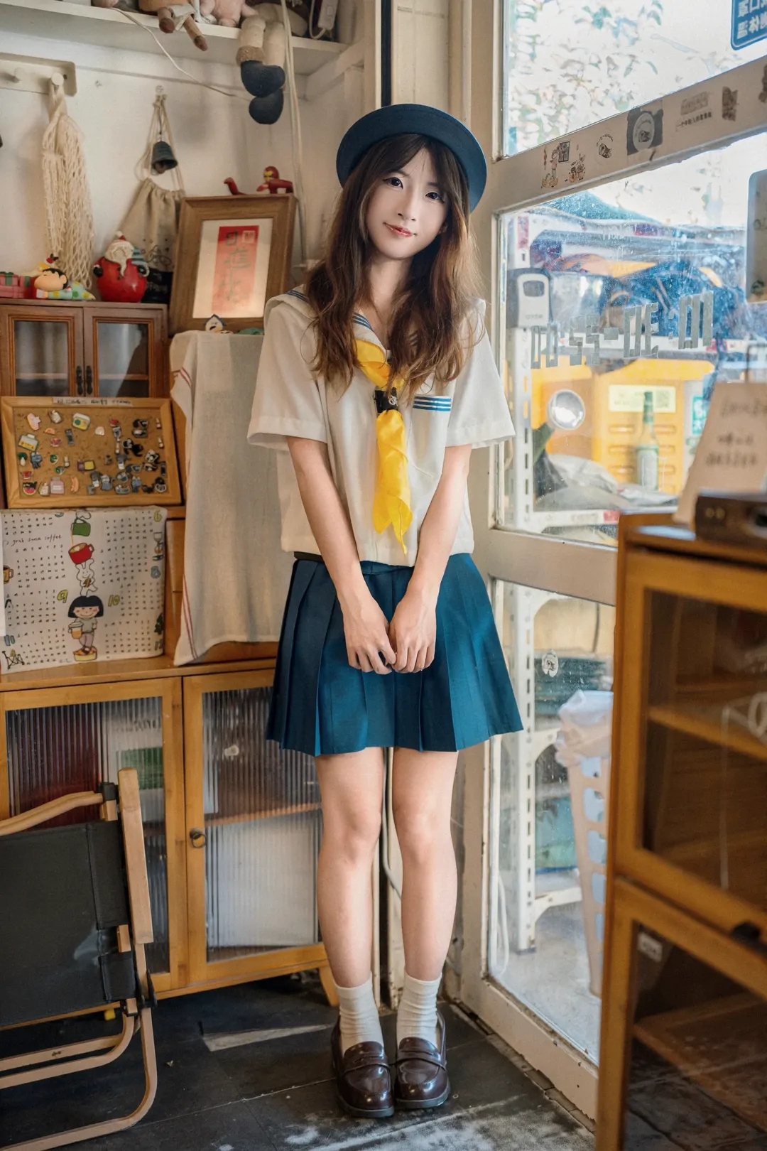 jk制服, 日系写真, 水手服cos, 中山探店, 咖啡店拍照 - 第14张