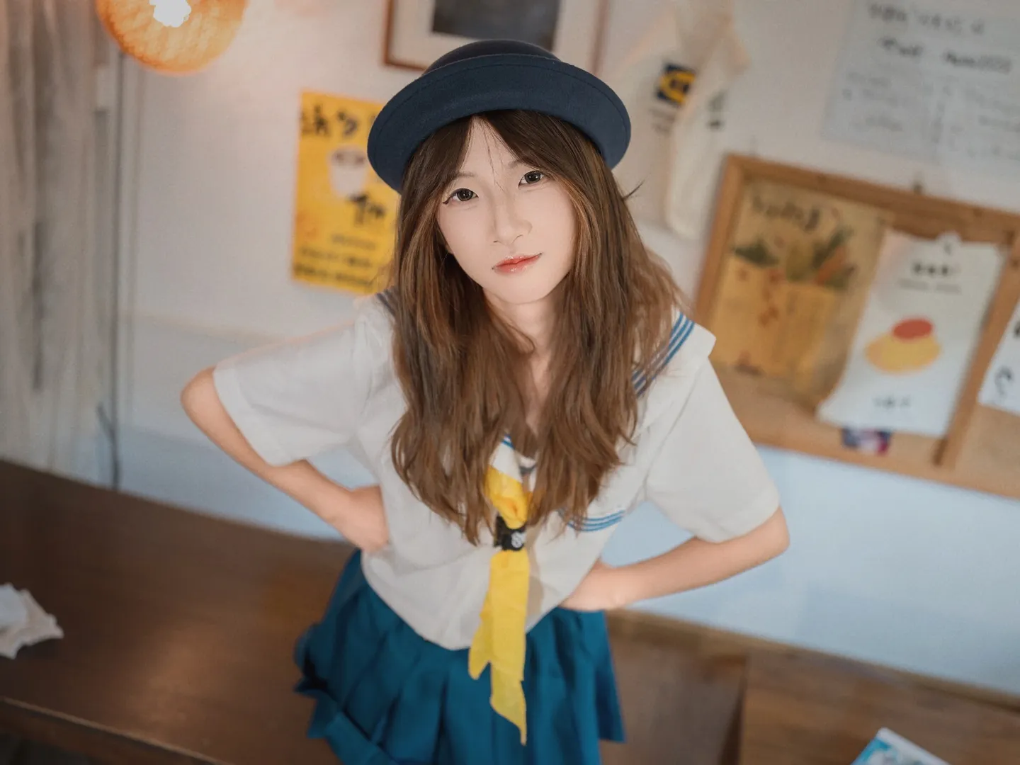 jk制服, 日系写真, 水手服cos, 中山探店, 咖啡店拍照 - 第16张