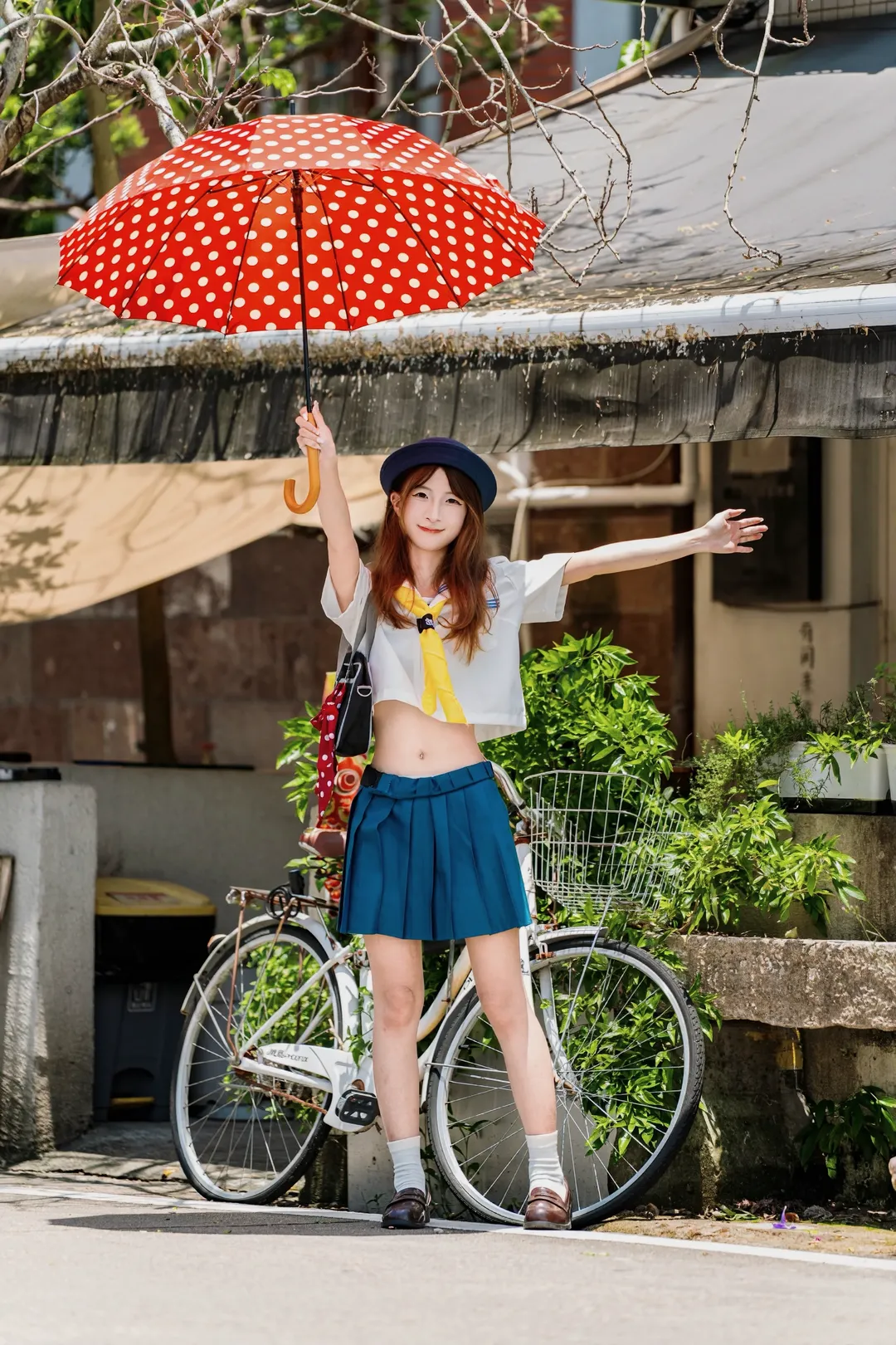 JK制服, 日本風写真, セーラー服コスプレ, 中山の店舗巡り, カフェ撮影