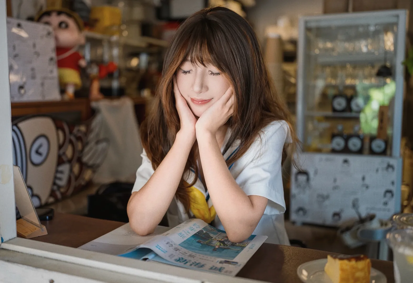 jk制服, 日系写真, 水手服cos, 中山探店, 咖啡店拍照 - 第9张