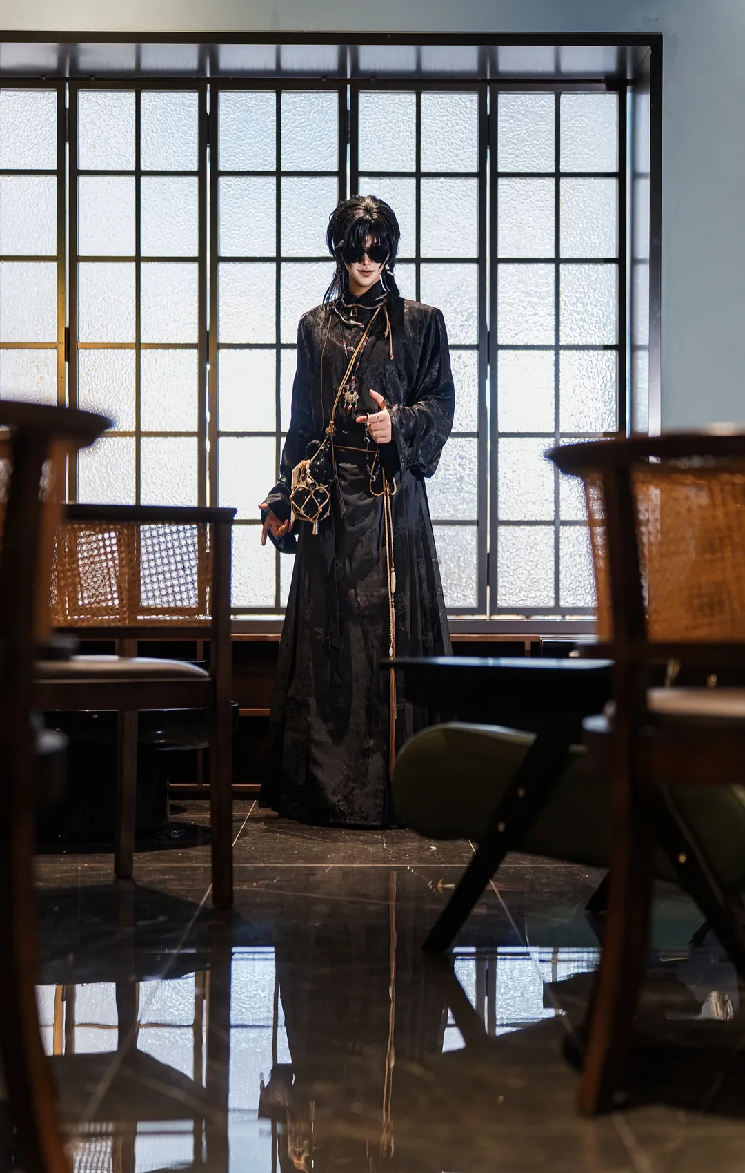 cosplay摄影, 国风妆造, 黑瞎子cos, 盗墓笔记, 中山约拍 - 第6张