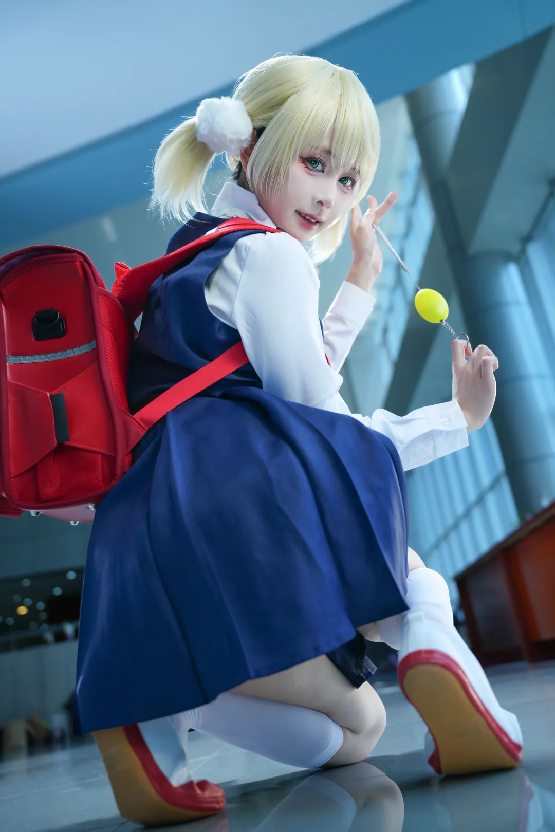 Shigure Ui cosplay, Energetic girl, Twintails, White tights cosplay, School uniform cosplay - Image 1