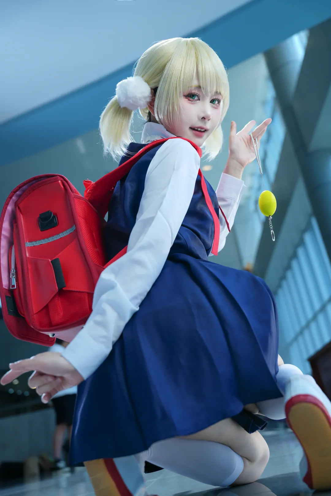 Shigure Ui cosplay, Energetic girl, Twintails, White tights cosplay, School uniform cosplay - Image 2