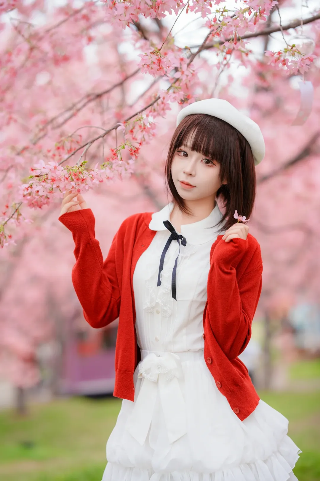 人像摄影, 白丝, 加藤惠cos, 路人女主的养成方法, 樱花写真 - 第1张