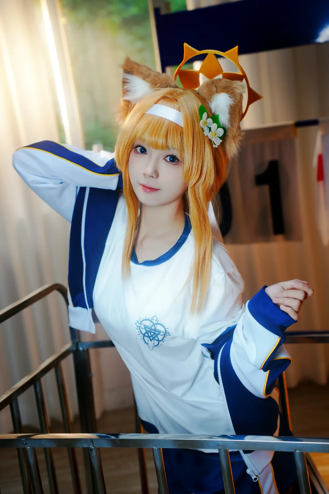 二次元撮影, ブルーアーカイブ, マリーコスプレ, 白タイツコスプレ, 体操着のコスプレ写真 - 6枚目