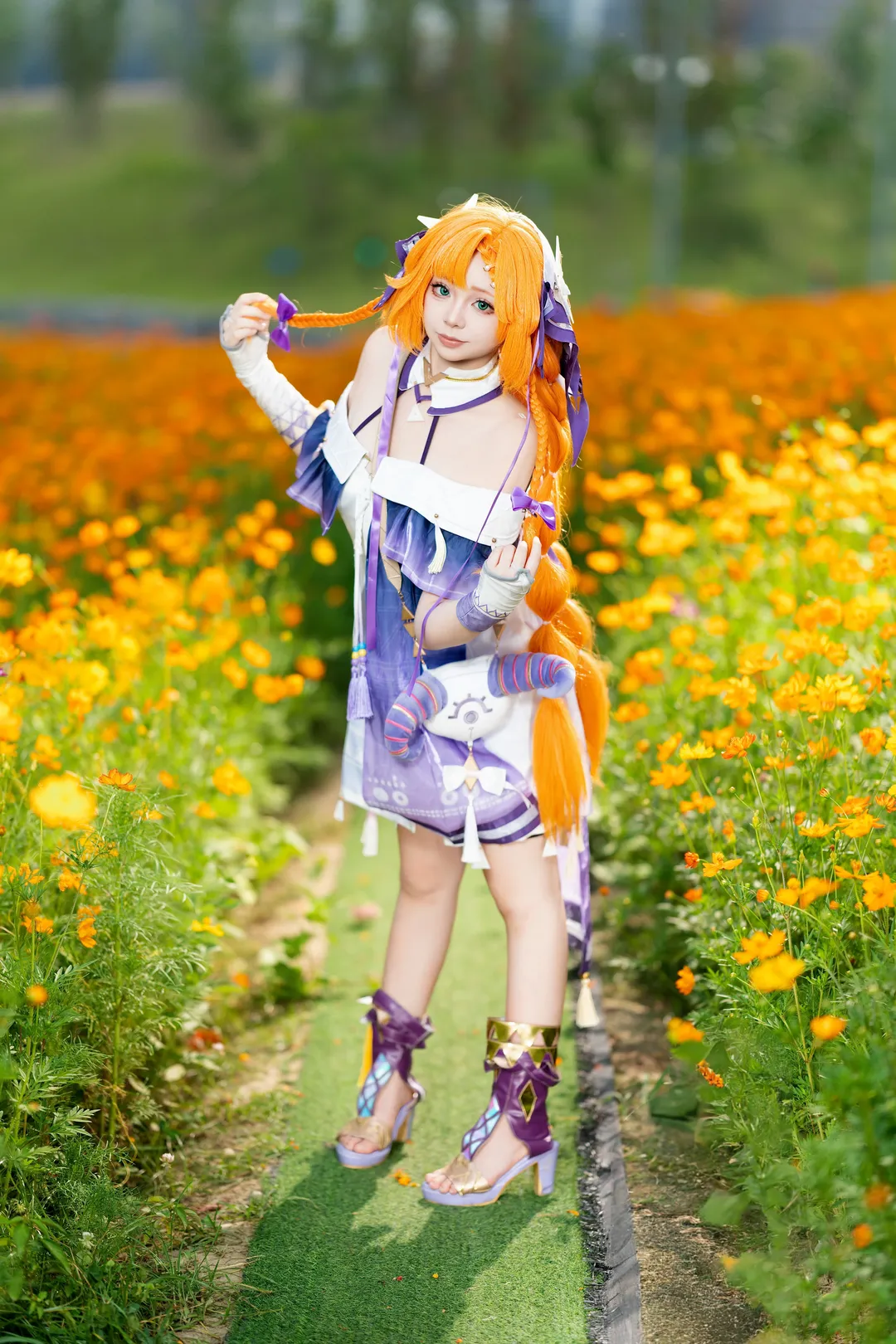 鸣潮, 二次元摄影, cosplay正片, 西格莉卡cos, 兴隆湖花海 - 第1张