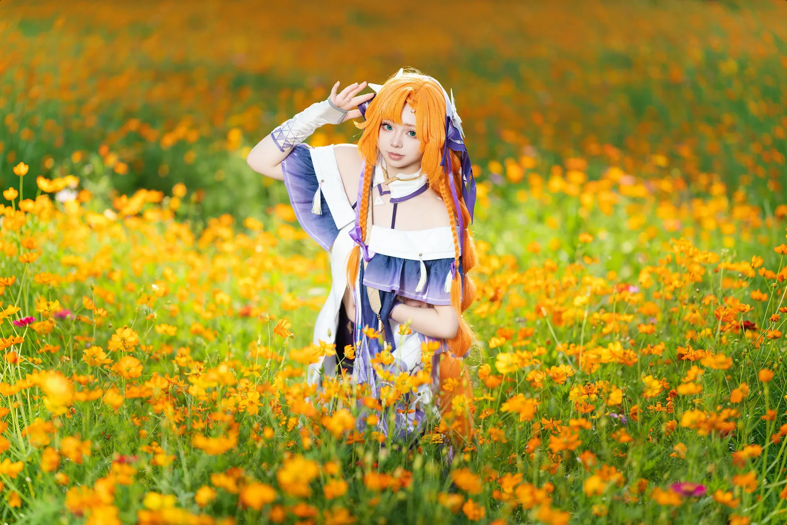 鸣潮, 二次元摄影, cosplay正片, 西格莉卡cos, 兴隆湖花海 - 第5张