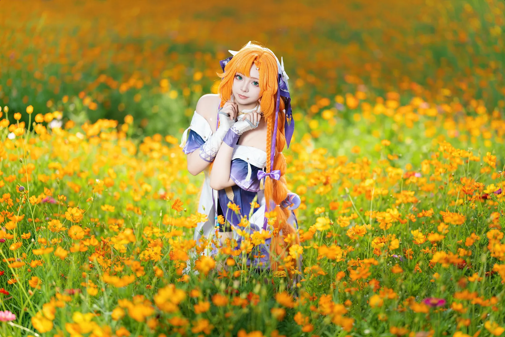 鸣潮, 二次元摄影, cosplay正片, 西格莉卡cos, 兴隆湖花海 - 第6张