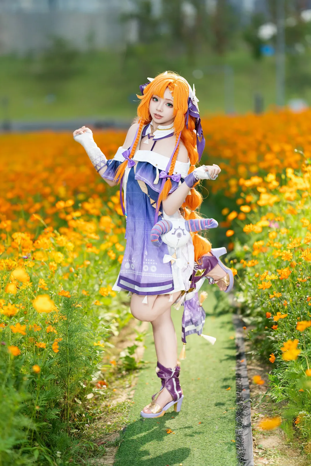 鳴潮, 二次元攝影, cosplay正片, 西格莉卡cos, 興隆湖花海