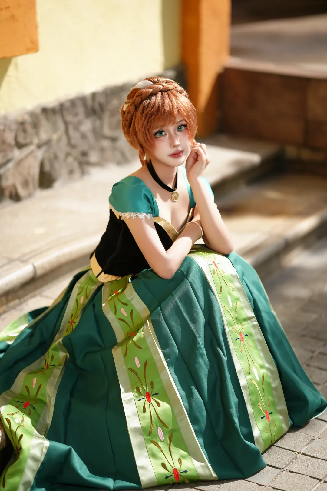 二次元コスプレ, ロケーション撮影, レトロコーデ, プリンセスドレスの写真, アナコスプレ - 1枚目