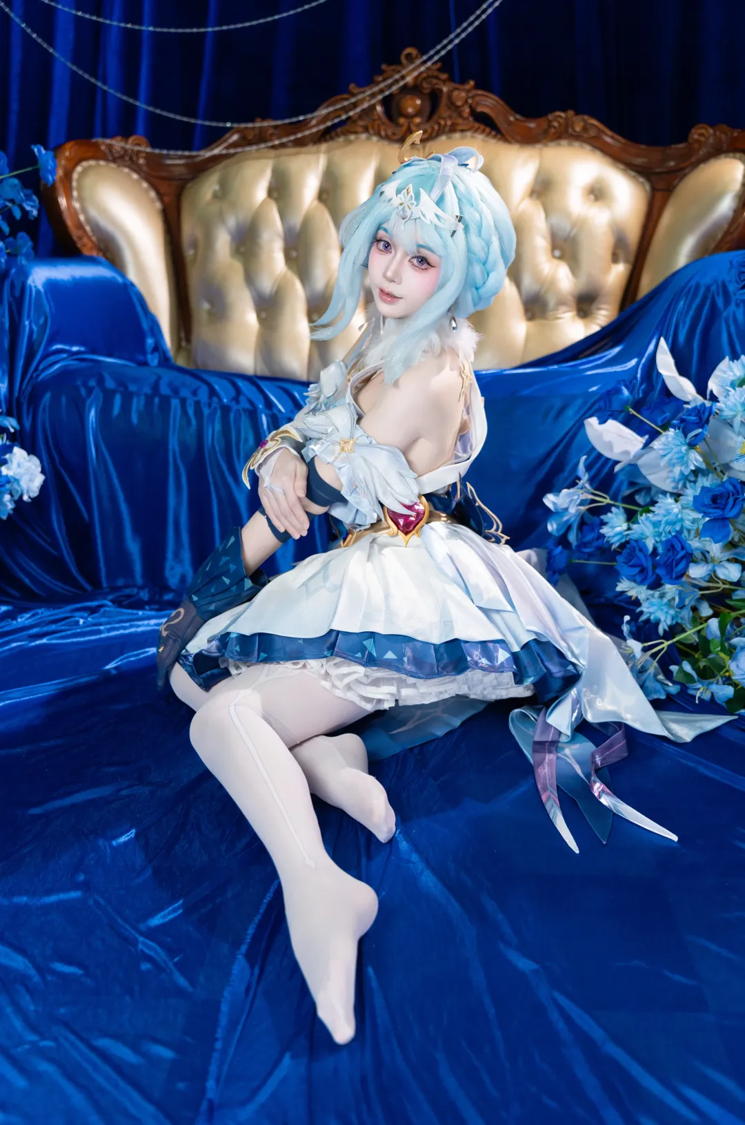 原神, 二次元撮影, コスプレ写真, 白タイツコスプレ, オデット コスプレ - 1枚目