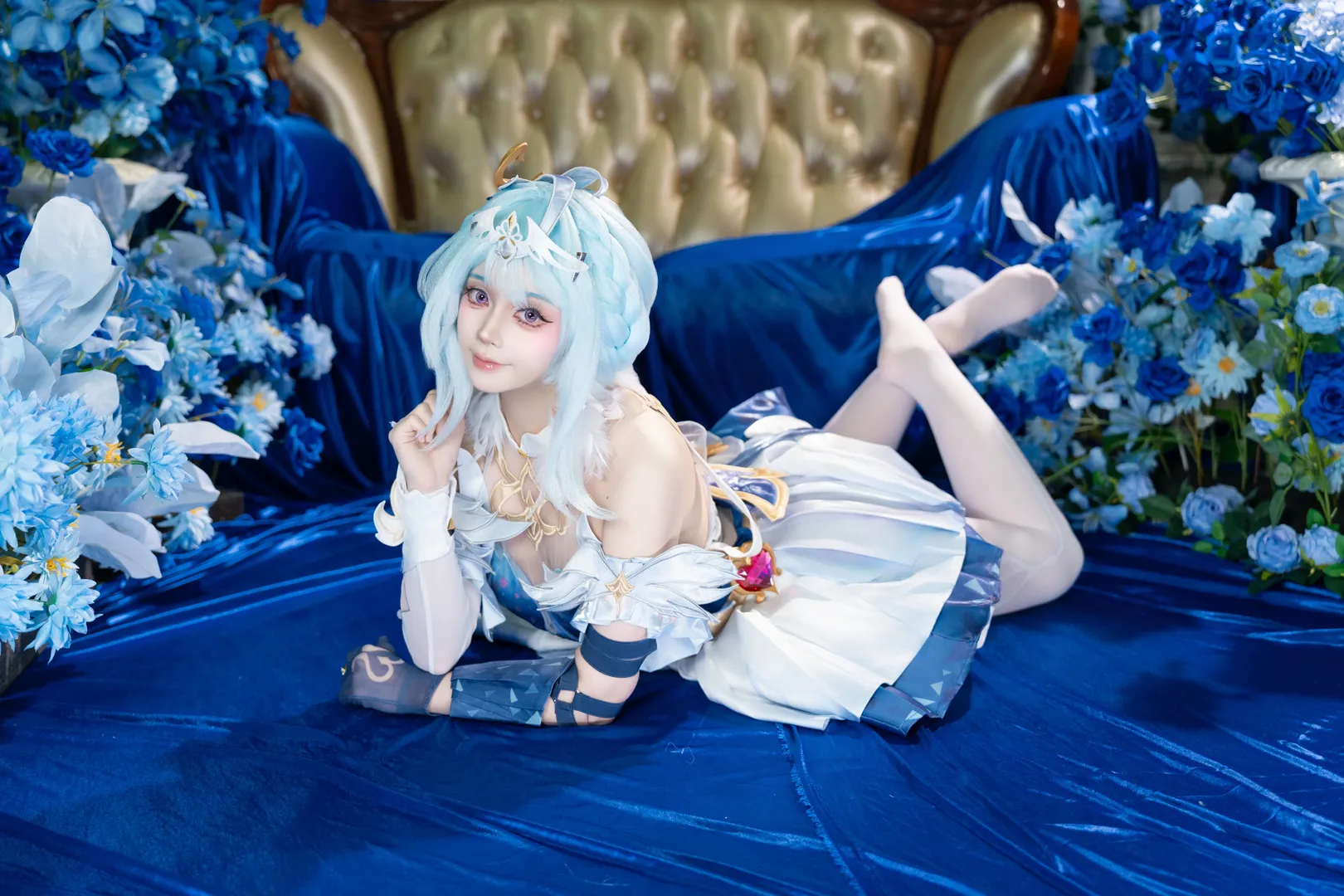 原神, 二次元撮影, コスプレ写真, 白タイツコスプレ, オデット コスプレ - 2枚目