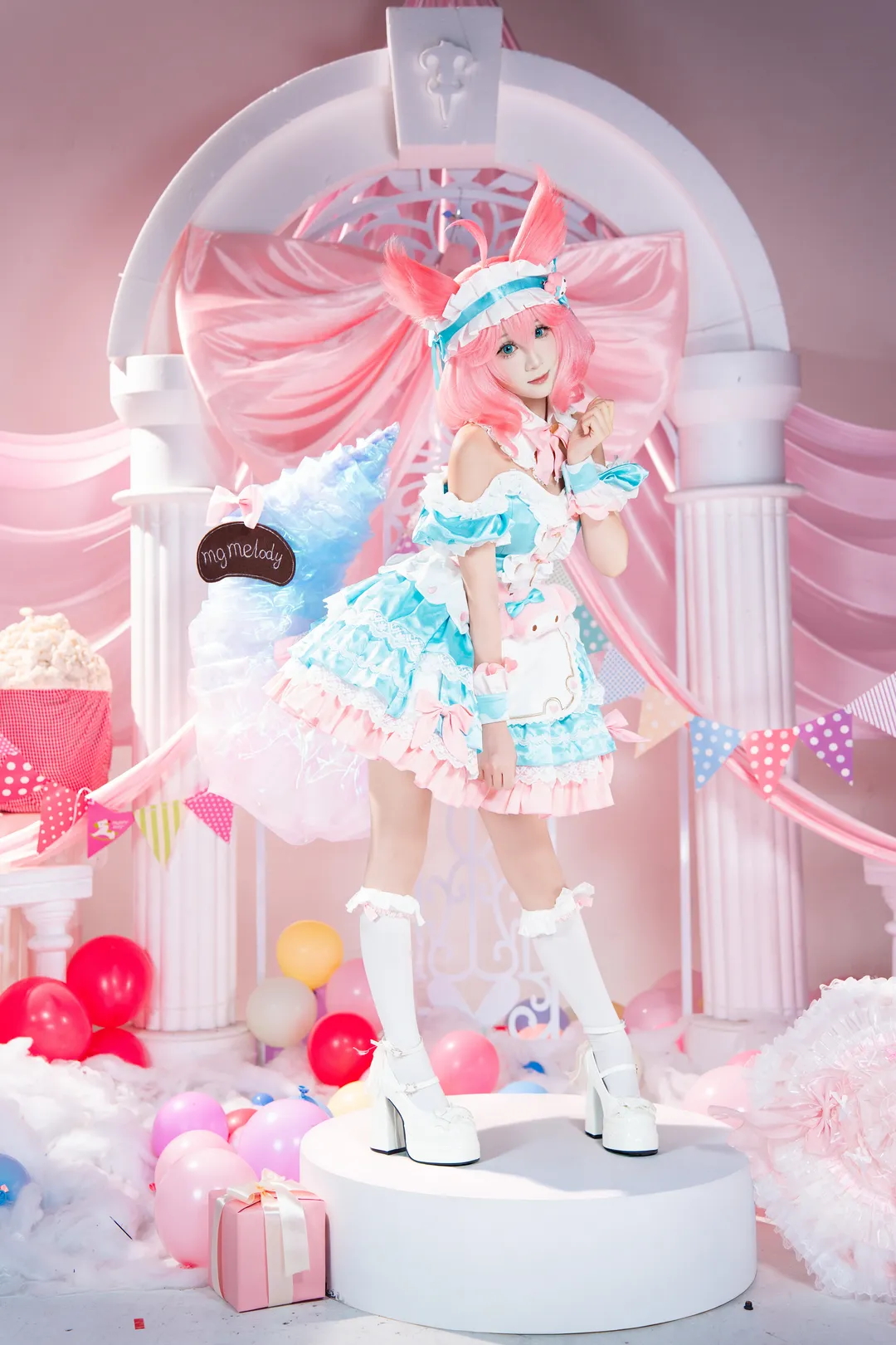 二次元摄影, cos正片, 王者荣耀, 白丝, 妲己美乐蒂cos - 第2张