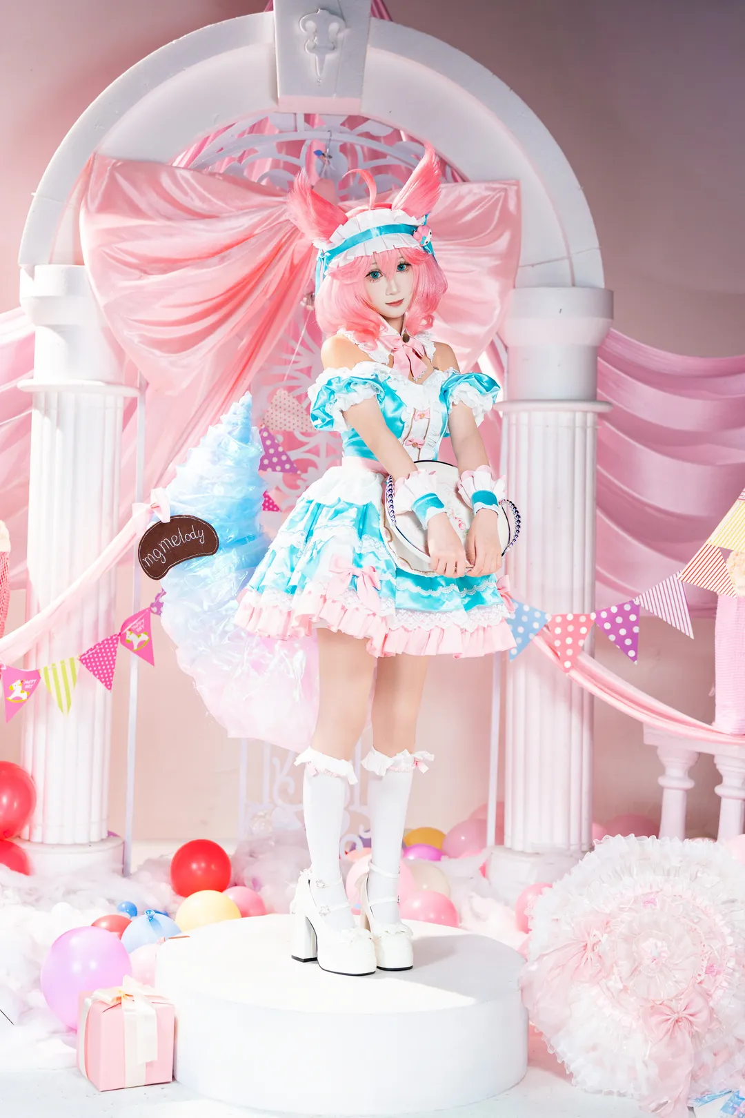 二次元摄影, cos正片, 王者荣耀, 白丝, 妲己美乐蒂cos - 第6张