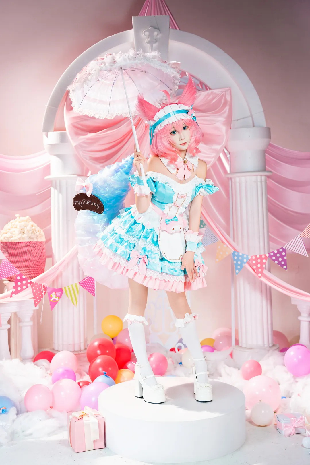 二次元摄影, cos正片, 王者荣耀, 白丝, 妲己美乐蒂cos - 第7张
