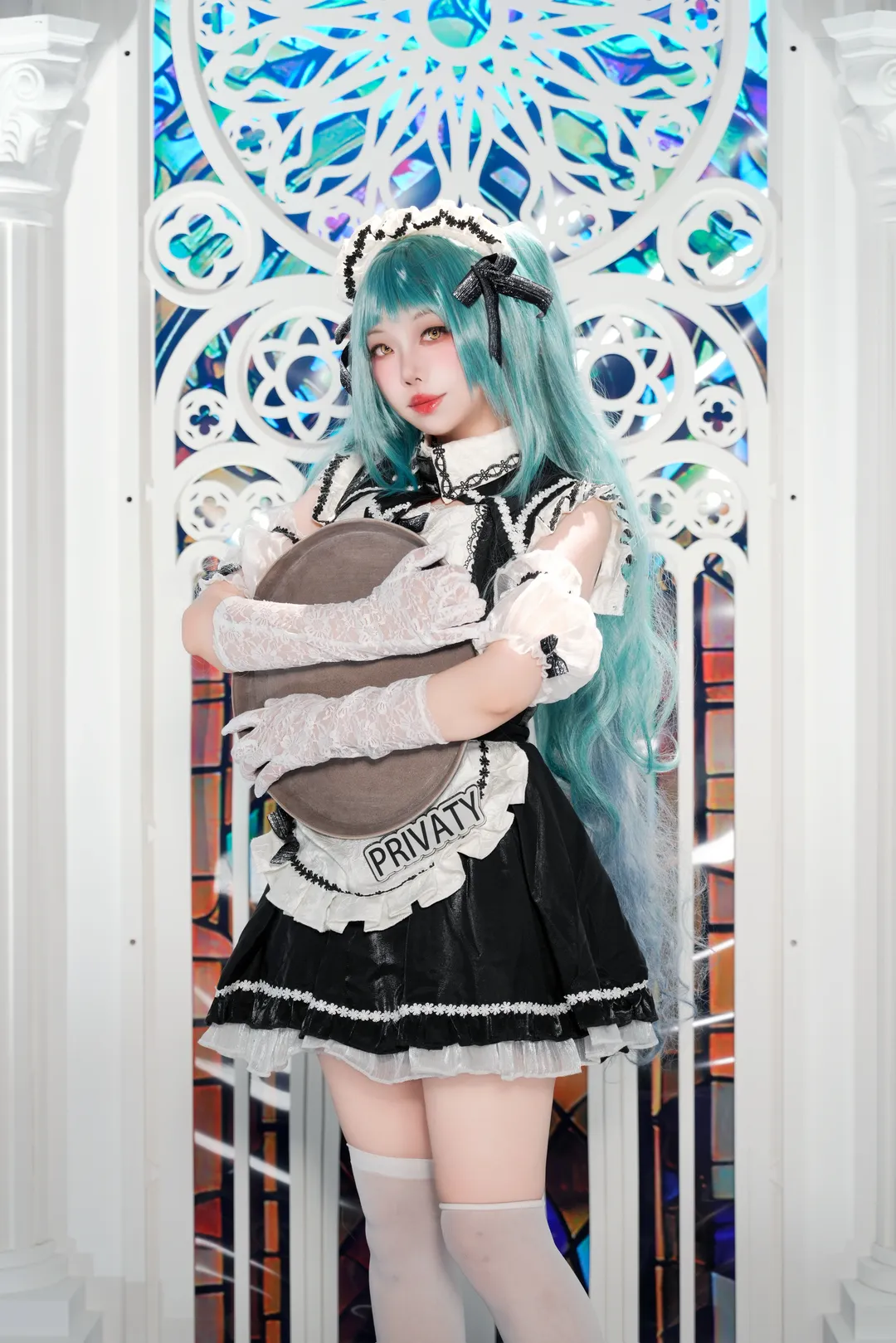 胜利女神妮姬, 女仆装, cosplay日常, 普丽瓦蒂cos, 白丝过膝袜