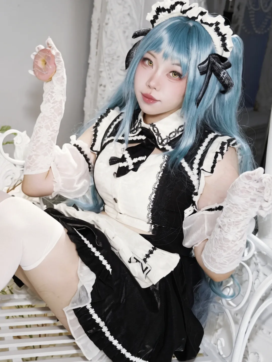 胜利女神妮姬, 女仆装, cosplay日常, 普丽瓦蒂cos, 白丝cos