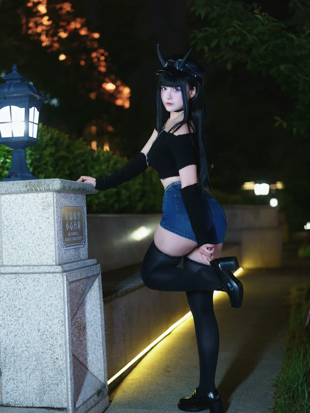 cosplay, 碧蓝航线, 能代cos, 黑丝穿搭, 夜景写真