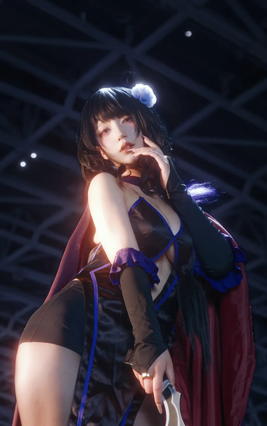 漫展cosplay, 从零开始的异世界生活, 二次元还原, 艾尔莎cos, 黑色丝袜cos