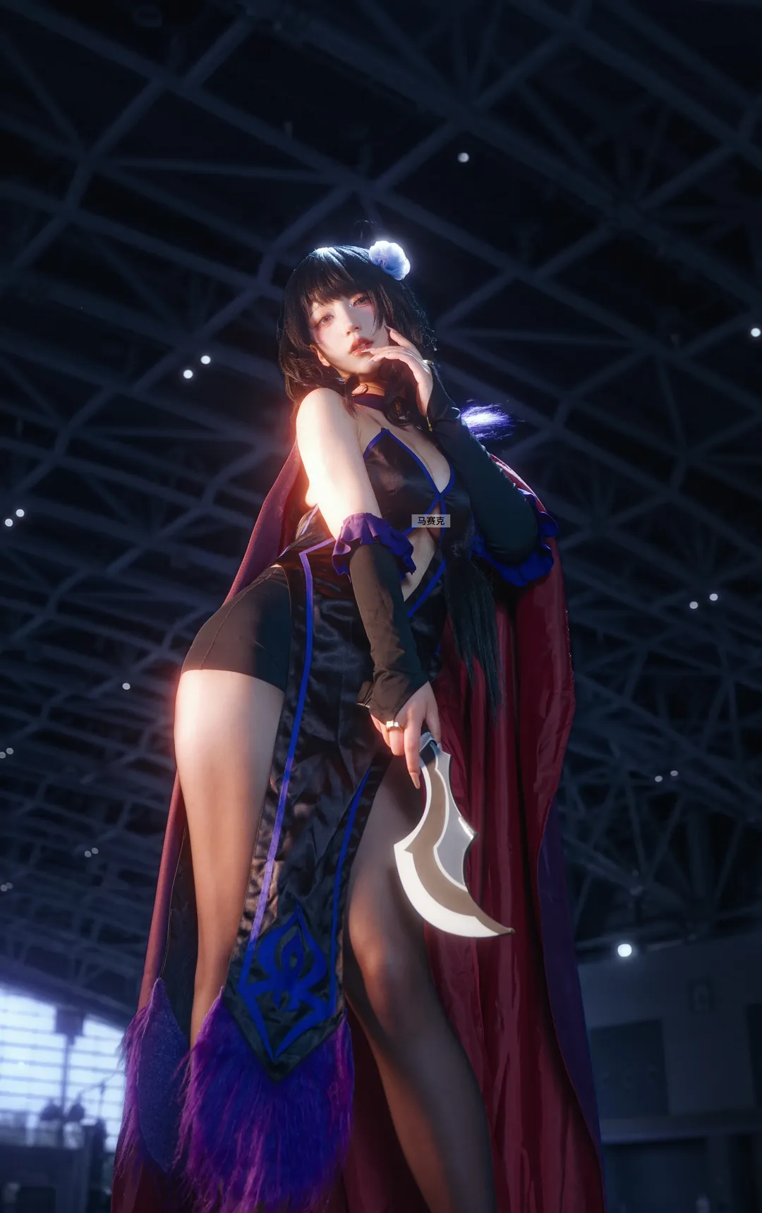 漫展cosplay, 从零开始的异世界生活, 二次元还原, 艾尔莎cos, 黑色丝袜cos - 第2张