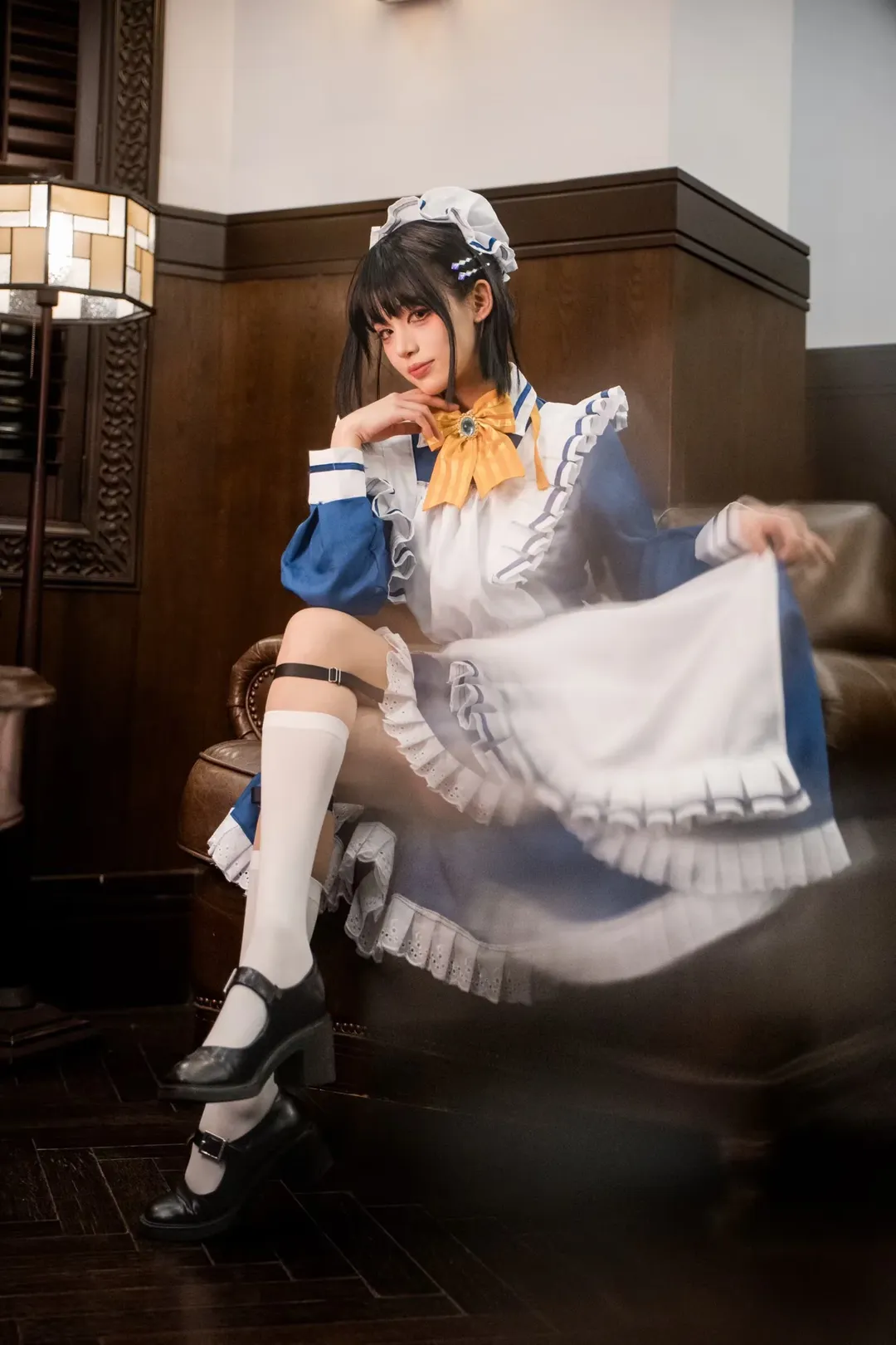 二次元写真, 复古风穿搭, C服分享, 女仆cosplay, 白丝腿环 - 第2张