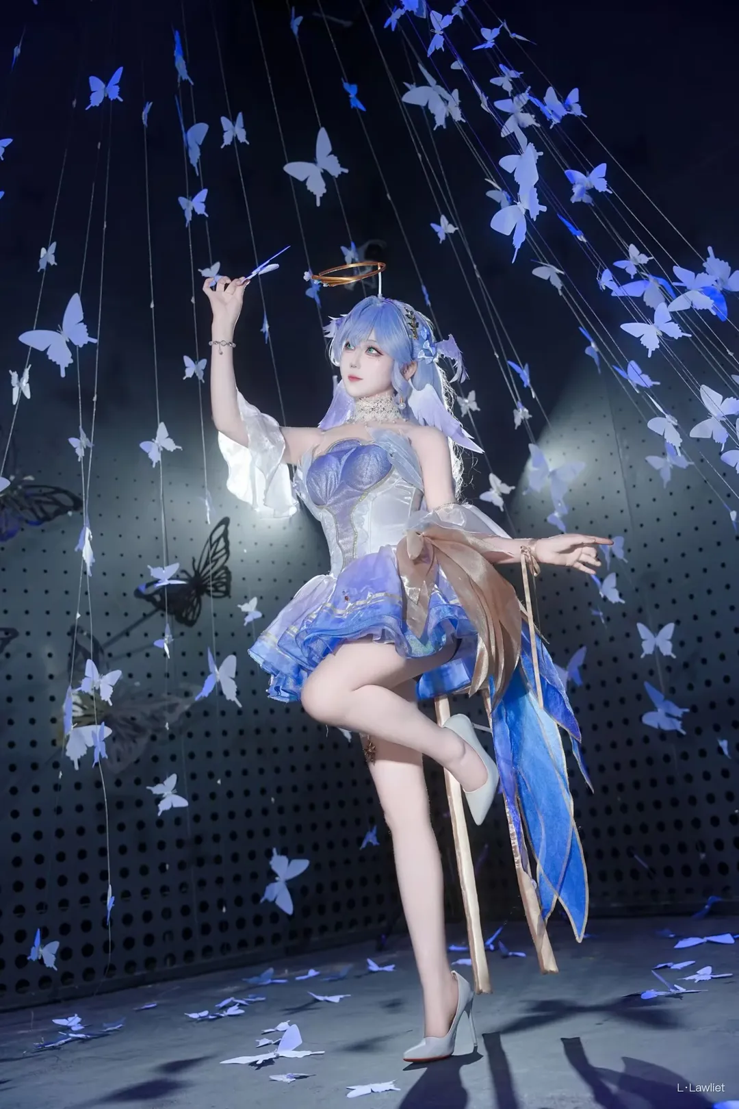 cosplay, 唐舞桐cos, 斗罗大陆, 白丝穿搭, 蓝发装扮 - 第1张