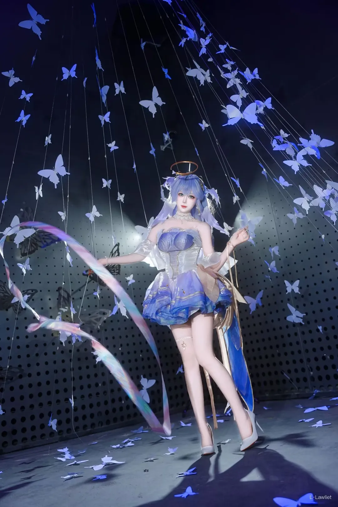 cosplay, 唐舞桐cos, 斗罗大陆, 白丝穿搭, 蓝发装扮 - 第2张