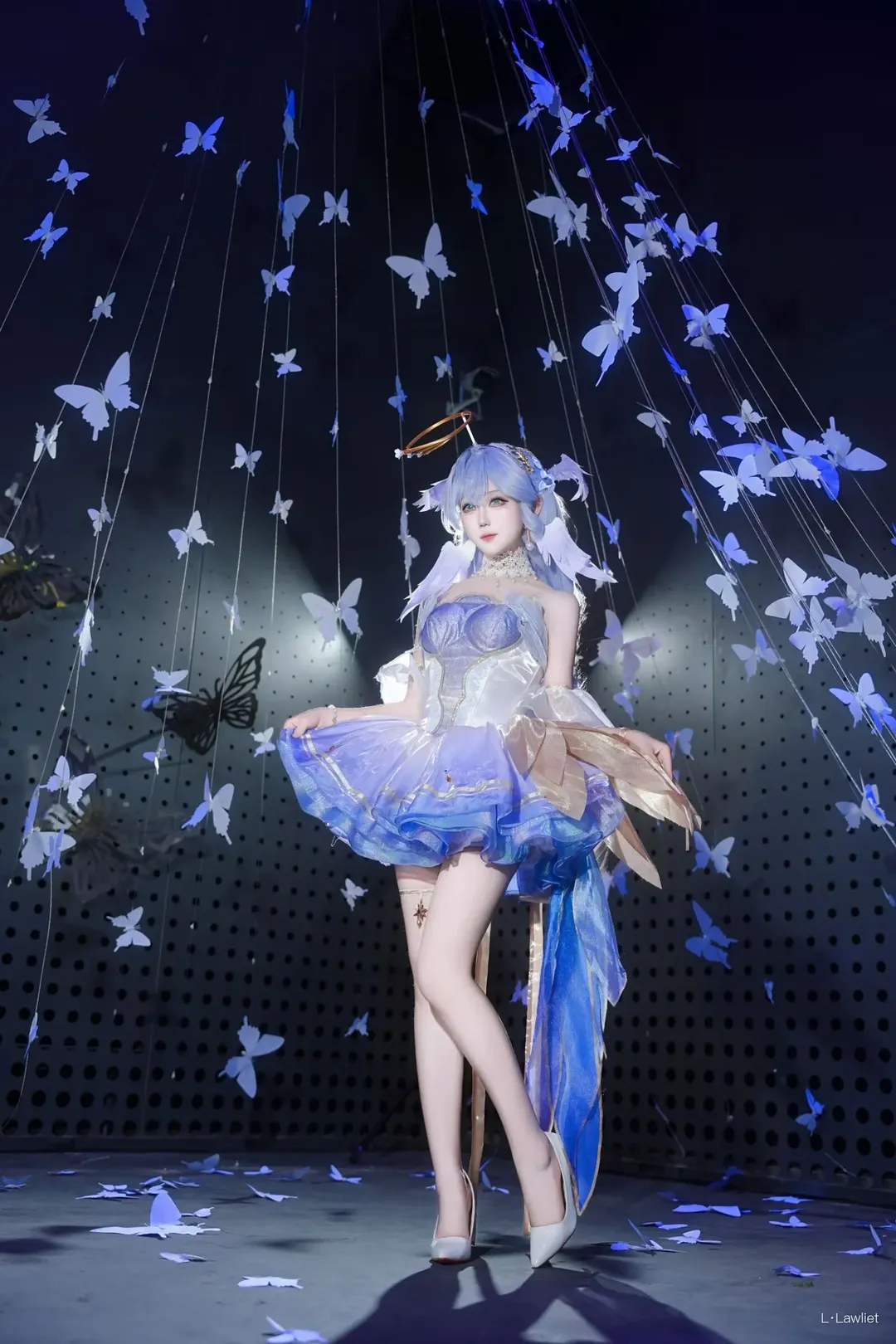 cosplay, 唐舞桐cos, 斗罗大陆, 白丝穿搭, 蓝发装扮
