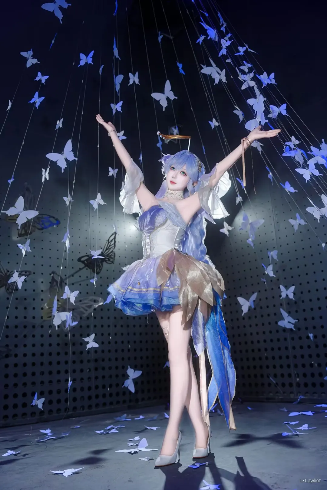 cosplay, 唐舞桐cos, 斗罗大陆, 白丝穿搭, 蓝发装扮 - 第4张