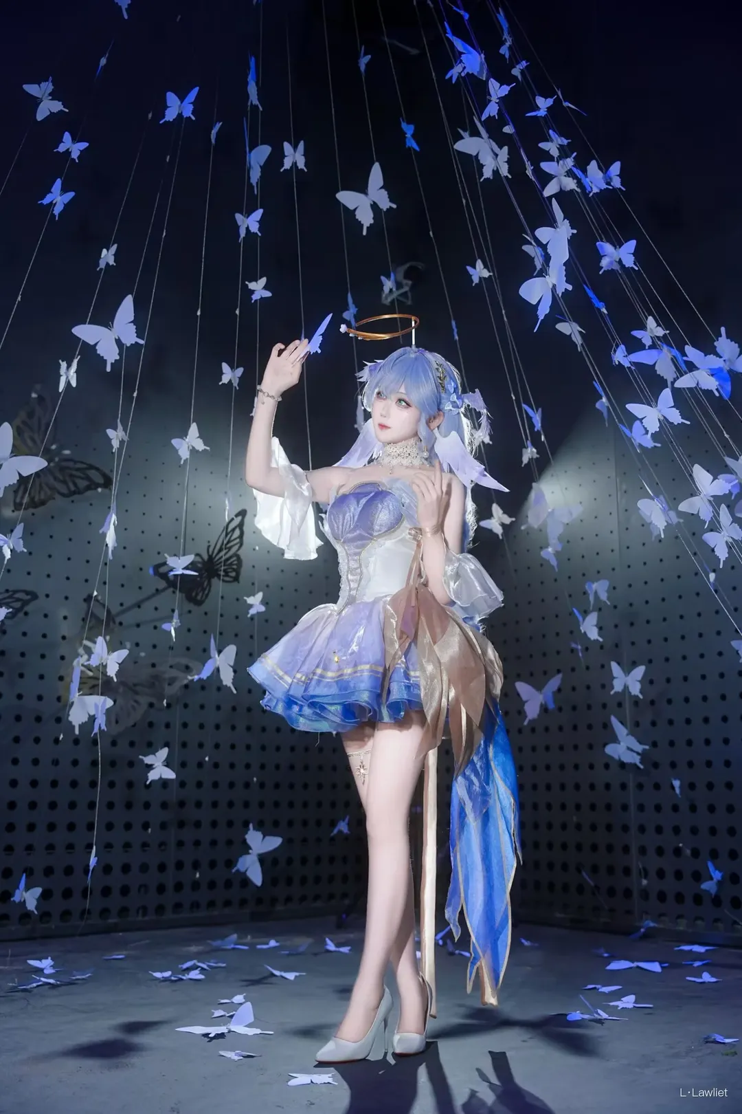 cosplay, 唐舞桐cos, 斗罗大陆, 白丝穿搭, 蓝发装扮 - 第5张