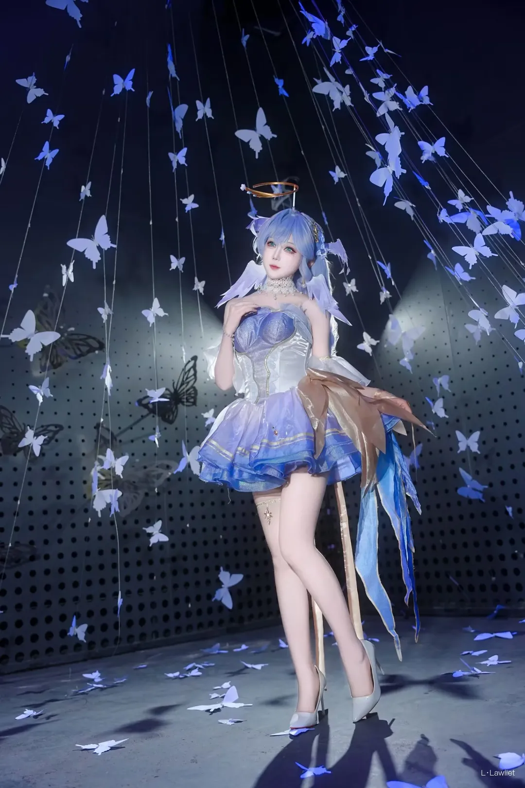 cosplay, 唐舞桐cos, 斗罗大陆, 白丝穿搭, 蓝发装扮 - 第6张