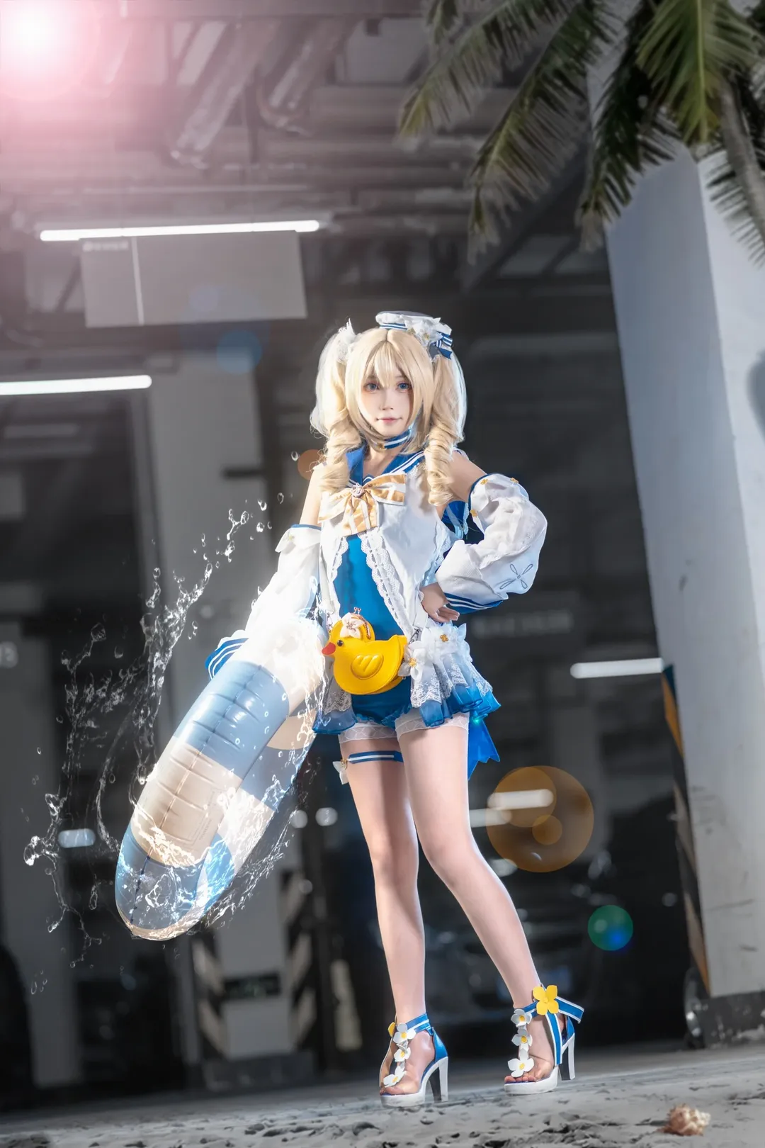 原神, 芭芭拉cos, 白丝穿搭, 原神cosplay, 夏日水元素
