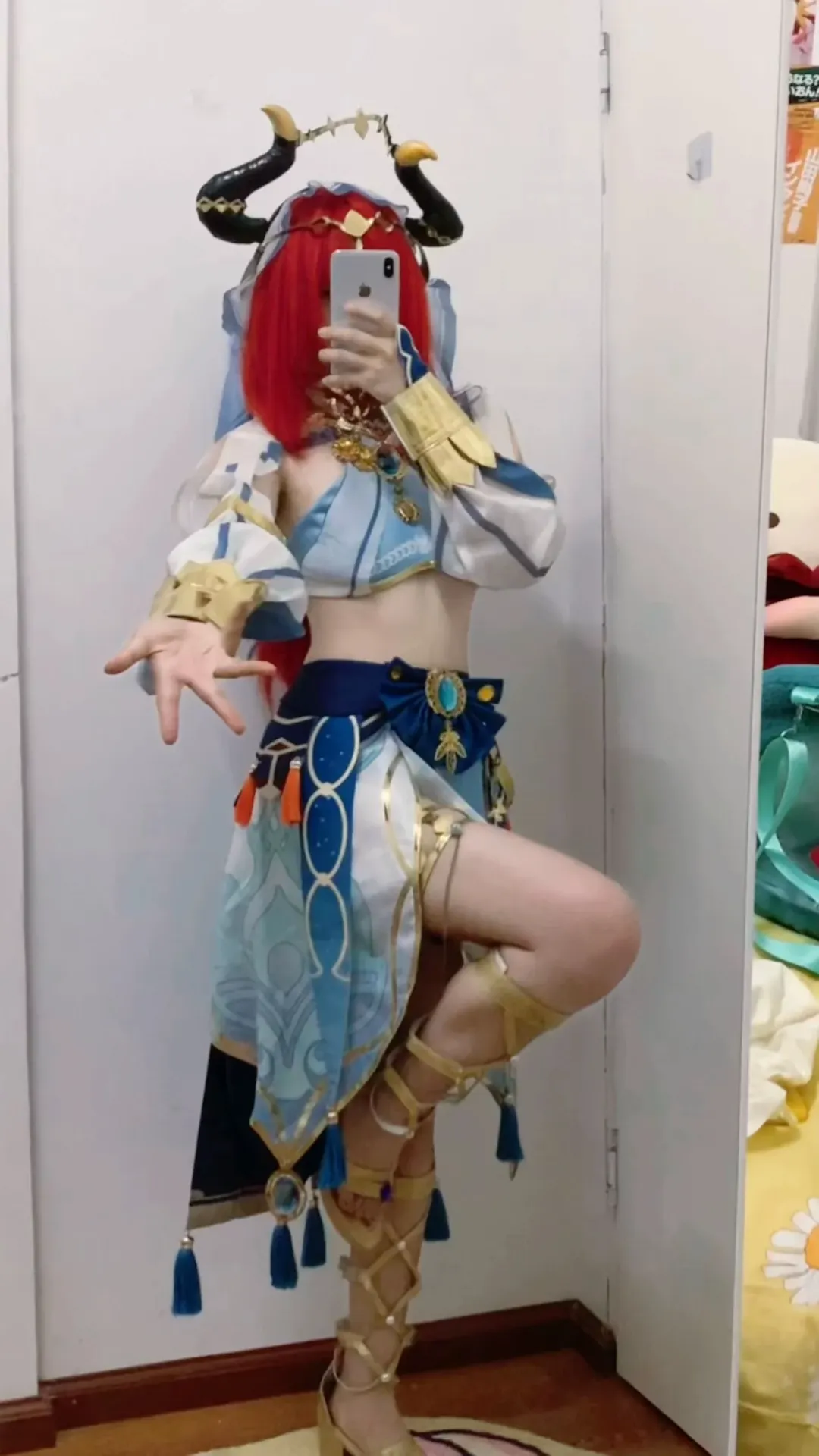 原神, 镜面自拍, 妮露cos, cosplay穿搭, 游戏角色扮演