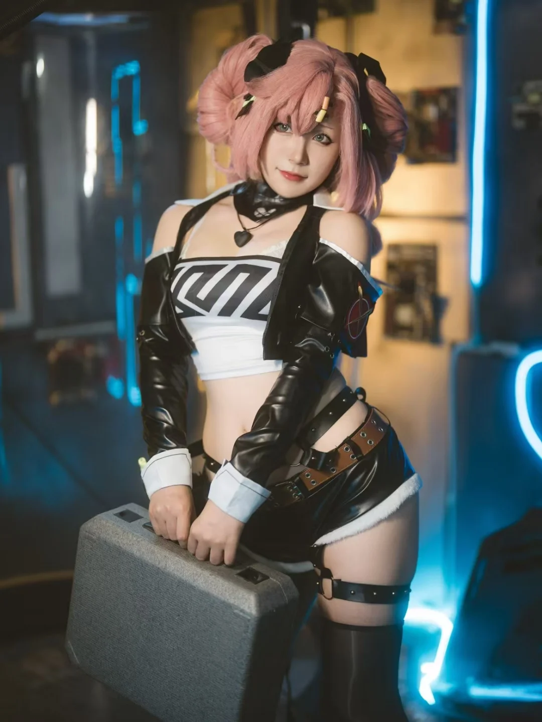 绝区零, cosplay穿搭, 黑丝穿搭, 赛博朋克风, 妮可老大cos - 第1张