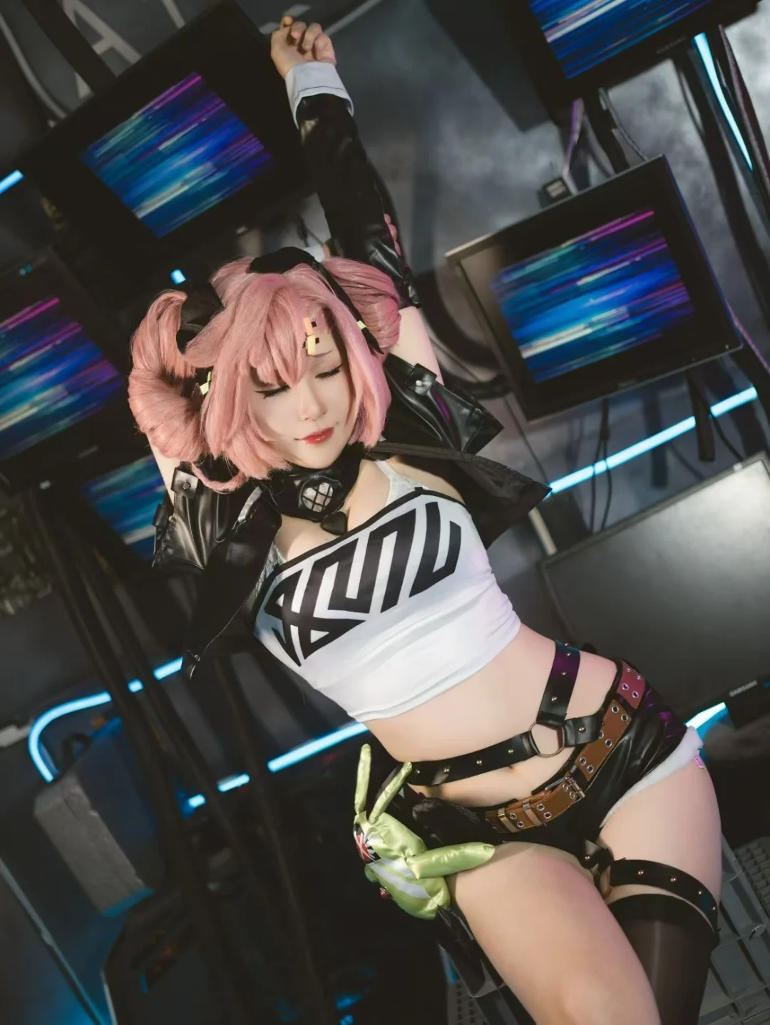 绝区零, cosplay穿搭, 黑丝穿搭, 赛博朋克风, 妮可老大cos - 第5张