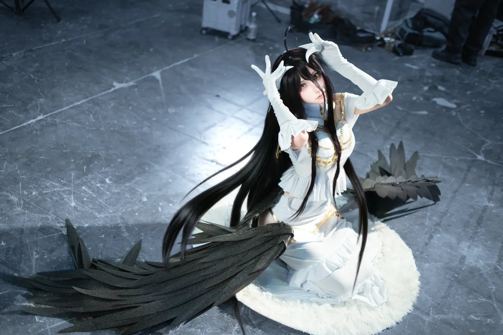 Roleplay, Convention photos, Albedo cosplay, Overlord, Black wings - Image 1
