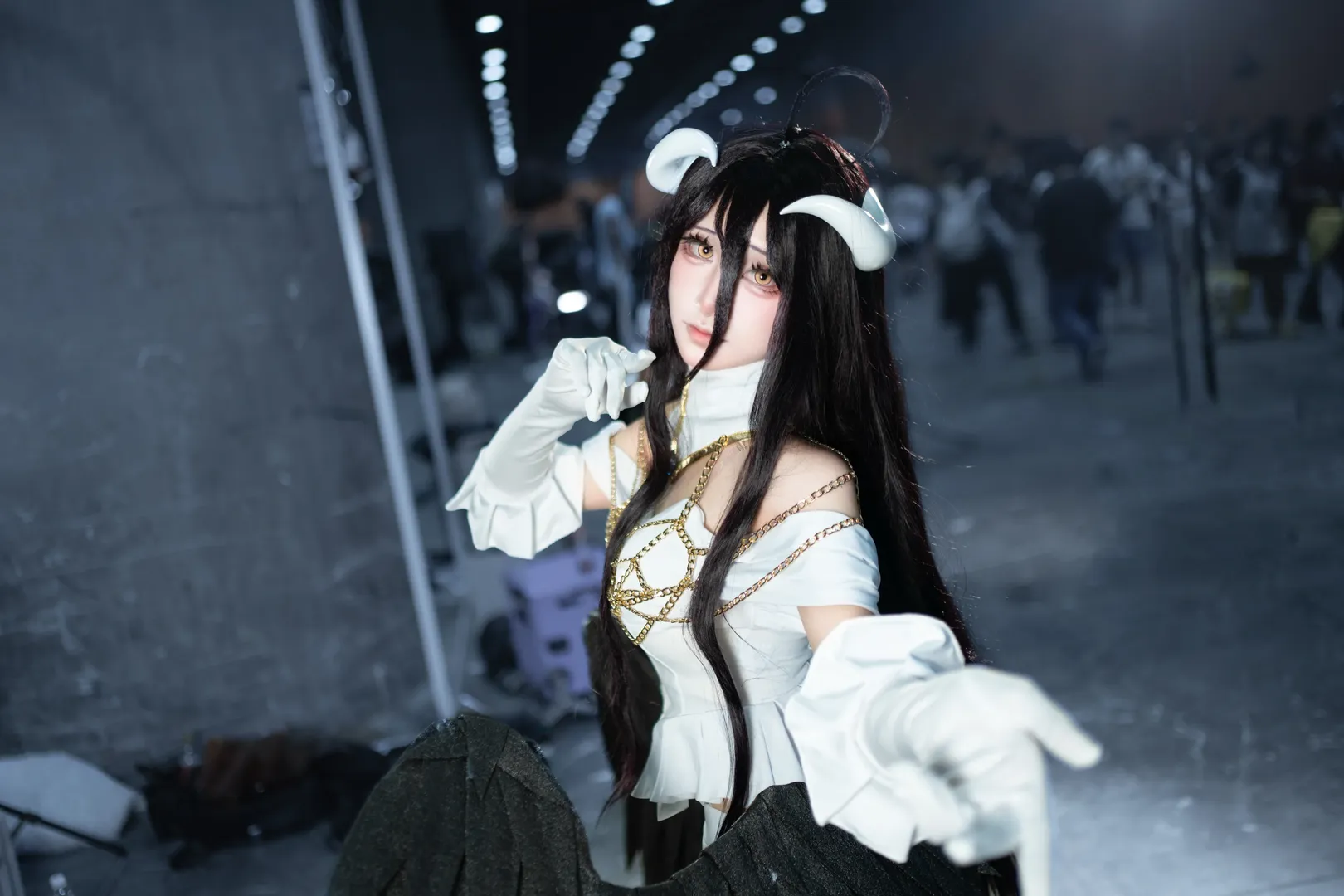 Roleplay, Convention photos, Albedo cosplay, Overlord, Black wings - Image 7