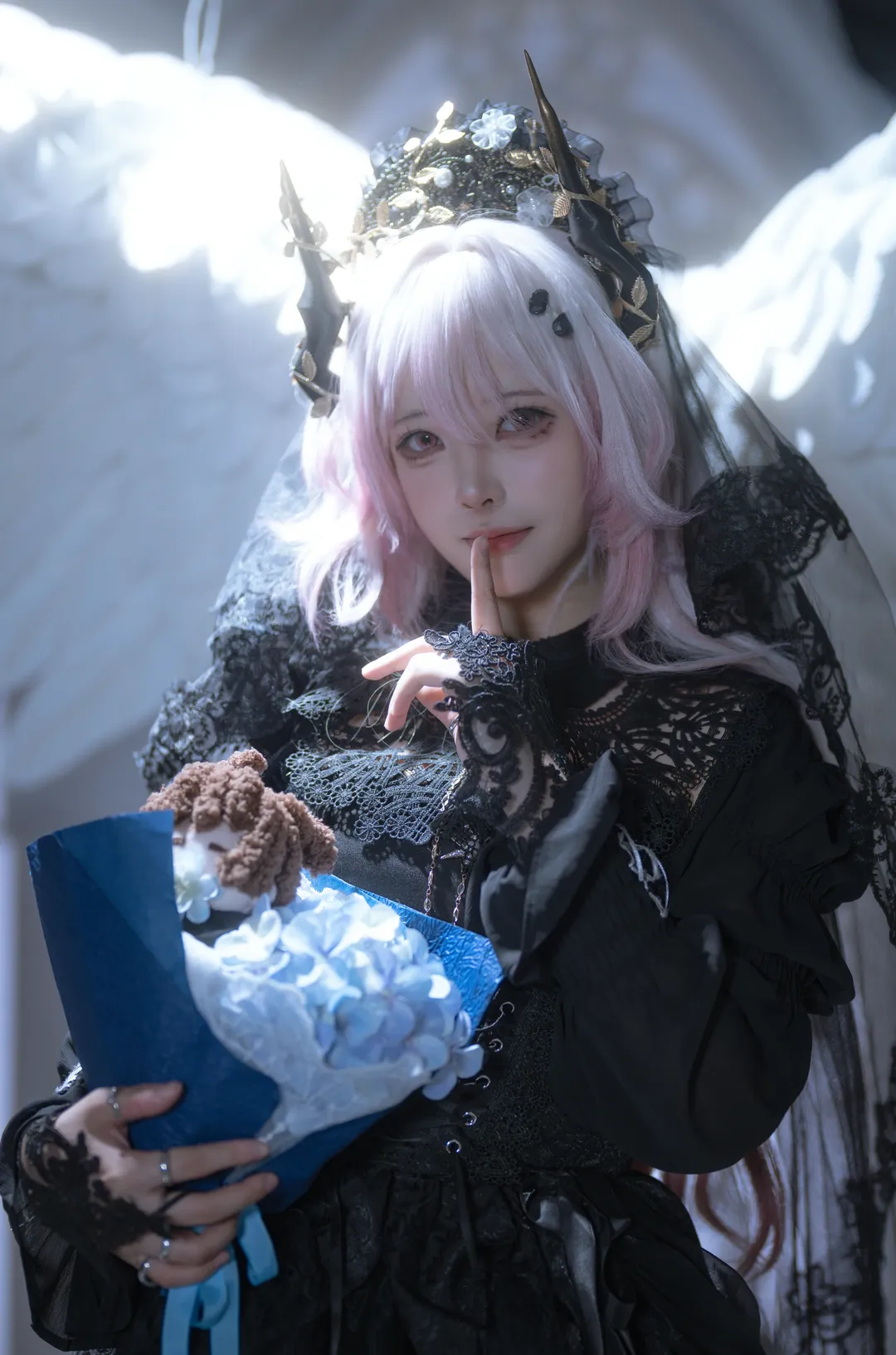 明日方舟, 特蕾西娅cos, 哥特风cos, 魔王追悼, 黑蕾丝裙