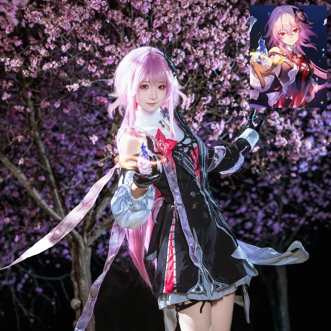 崩坏星穹铁道, 二次元cosplay, 长夜月cos, 夜景人像, 粉发角色 - 第1张