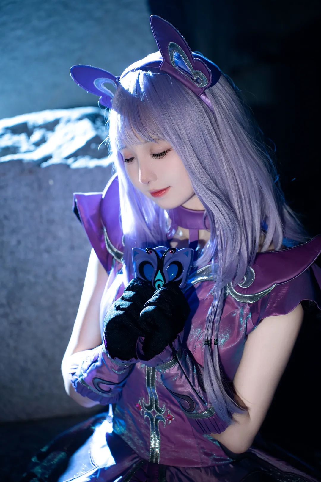 紫发cosplay, 严莉莉cos, 巴啦啦小魔仙, 黑魔仙cos, 网眼袜cos - 第1张
