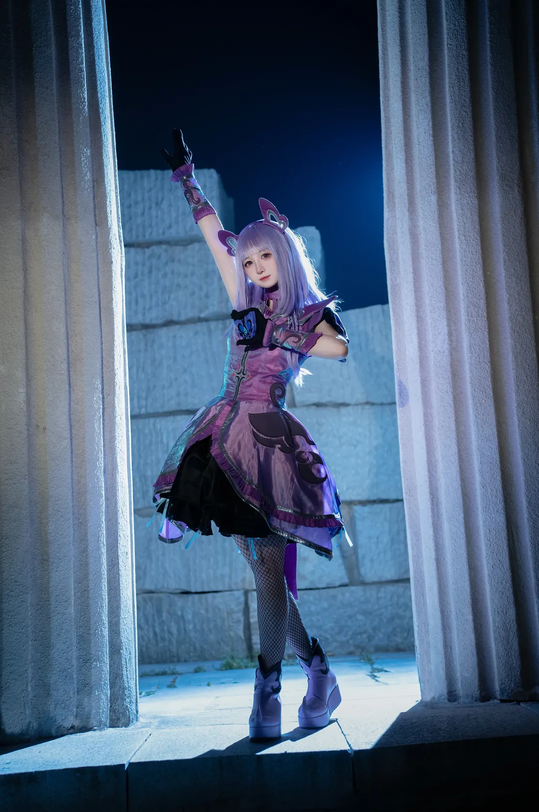 紫髪コスプレ, 厳莉莉 コスプレ, バララ小魔仙, 黒魔仙 コスプレ, 網タイツコスプレ