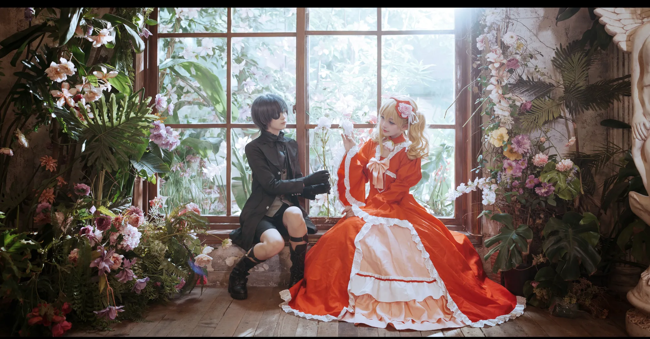 Vintage style, Black Butler, Ciel cosplay, Elizabeth cosplay, Botanical garden photography - Image 3