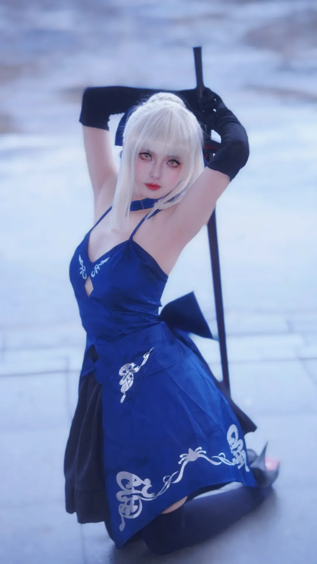 Fate/Grand Order, イベント写真, アルトリア コスプレ, コスプレ撮影, 黒ストッキングコスプレ - 1枚目